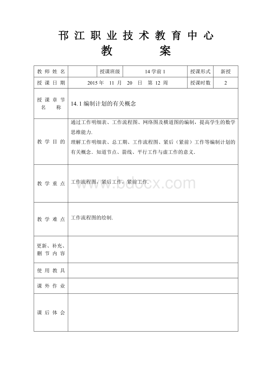 14编制计划的原理与方法Word文档下载推荐.doc_第1页