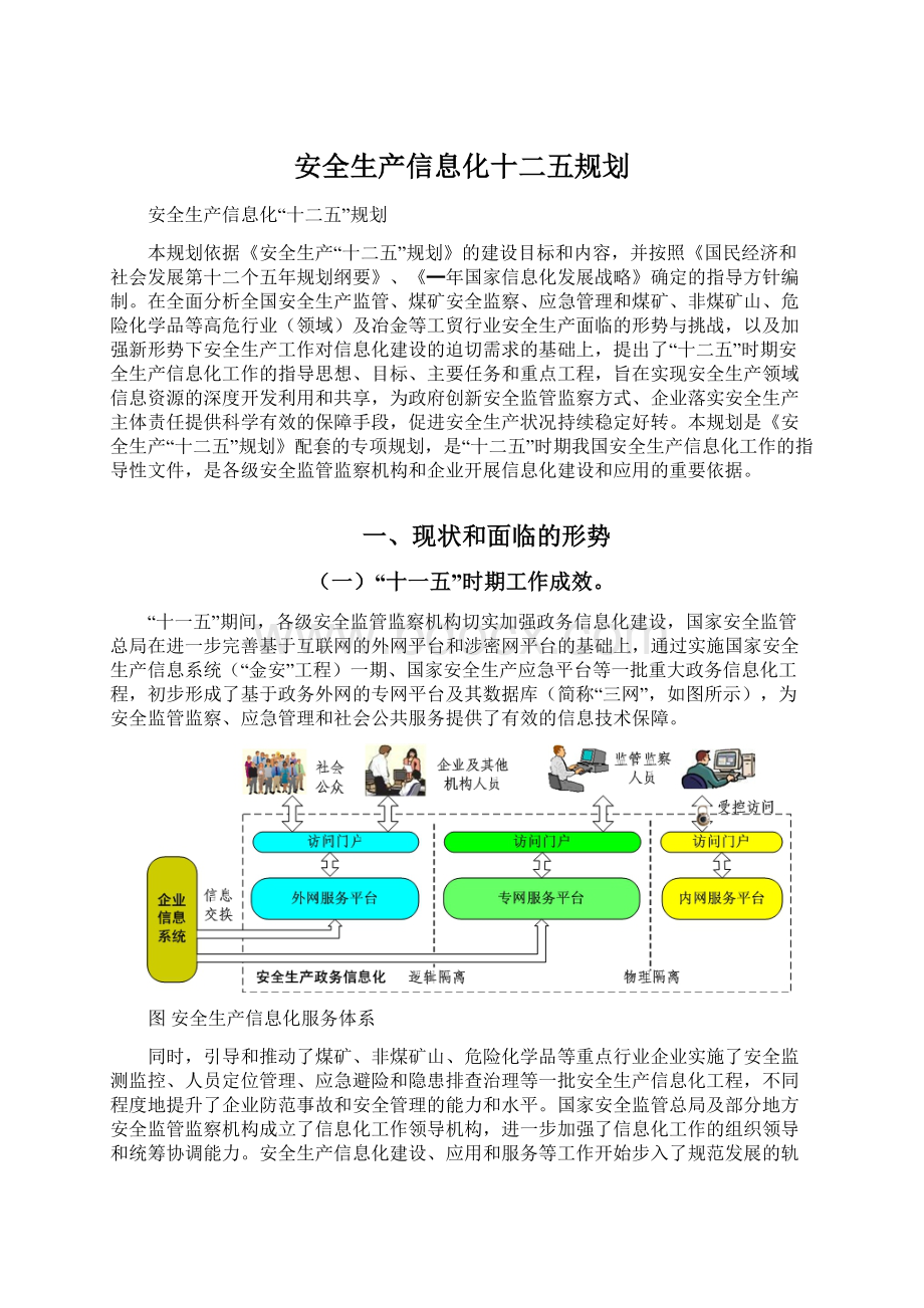 安全生产信息化十二五规划.docx