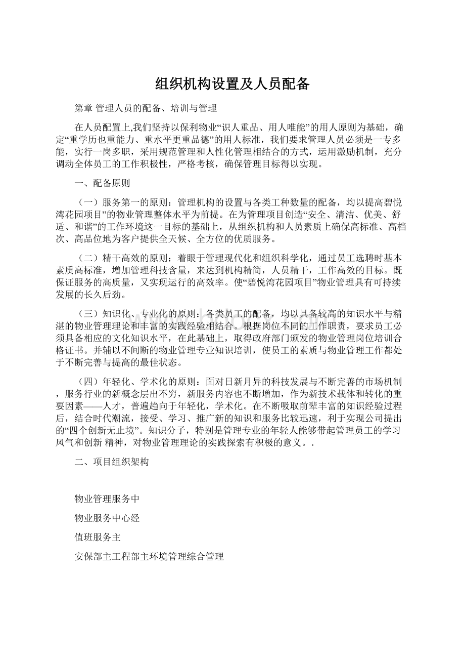 组织机构设置及人员配备Word文件下载.docx