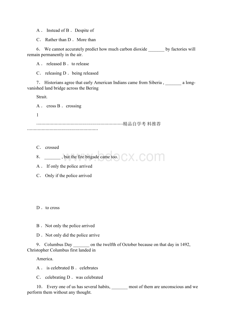 全国自考综合英语二试题及答案解析docWord文件下载.docx_第2页