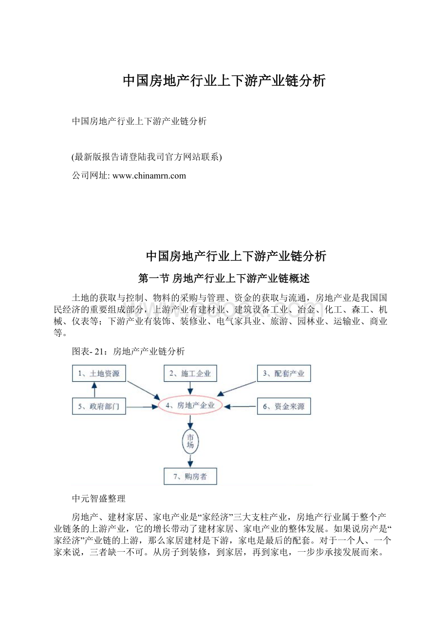 中国房地产行业上下游产业链分析.docx_第1页