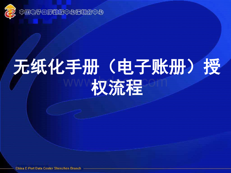 电子口岸无纸化手册电子帐册授权流程PPT资料.ppt_第1页