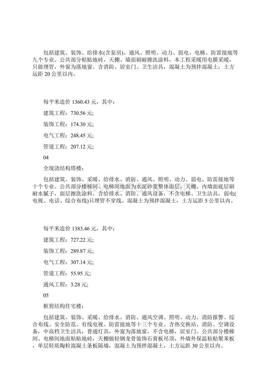 工程造价平米汇总表各种指标一网打尽.docx_第2页