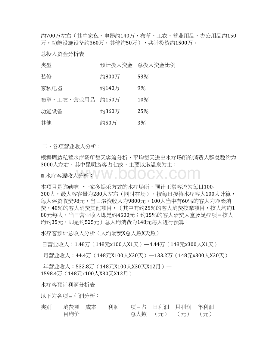 桑拿水疗会所筹建经营及预算项目商业计划书.docx_第2页