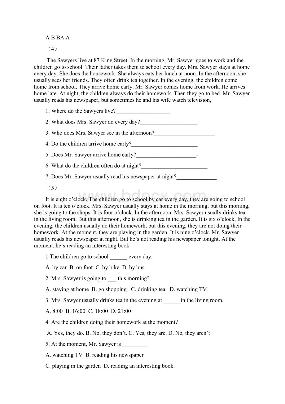 完整初一英语阅读理解练习20篇附答案.docx_第3页