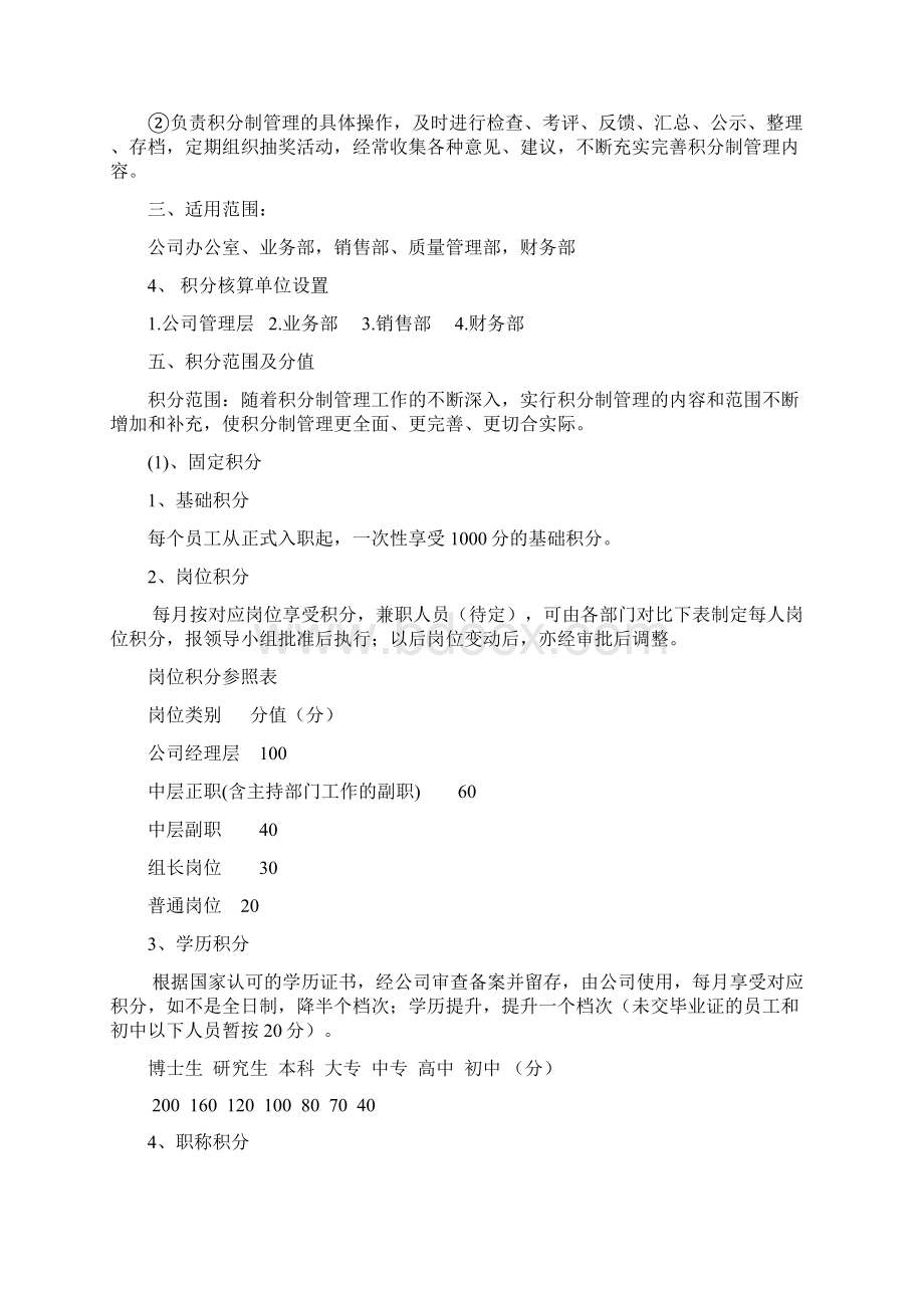 积分制管理实施方案Word文档下载推荐.docx_第2页