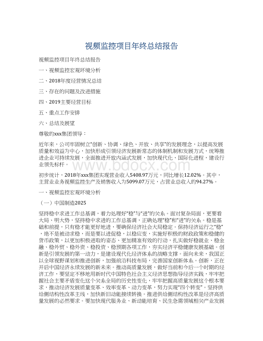 视频监控项目年终总结报告.docx_第1页