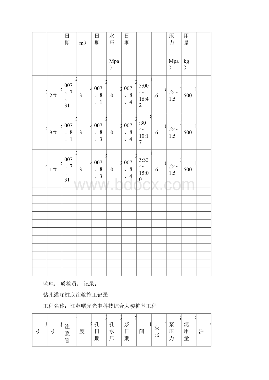 钻孔灌注桩底注浆施工记录.docx_第2页