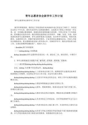 青年志愿者协会新学年工作计划.docx