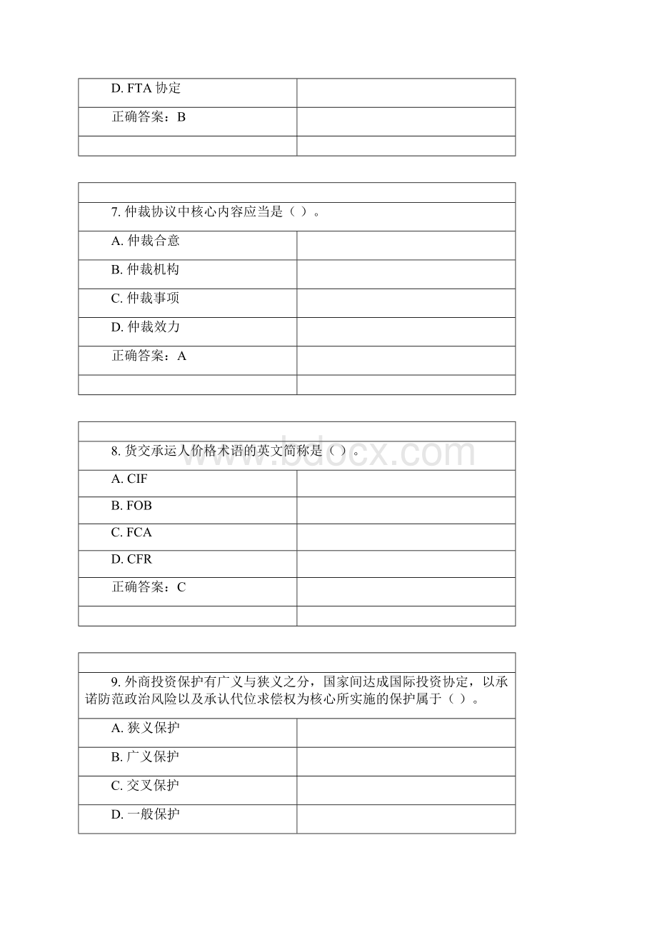 《国际经济法》20年秋 东财在线机考 模拟试题答案.docx_第3页