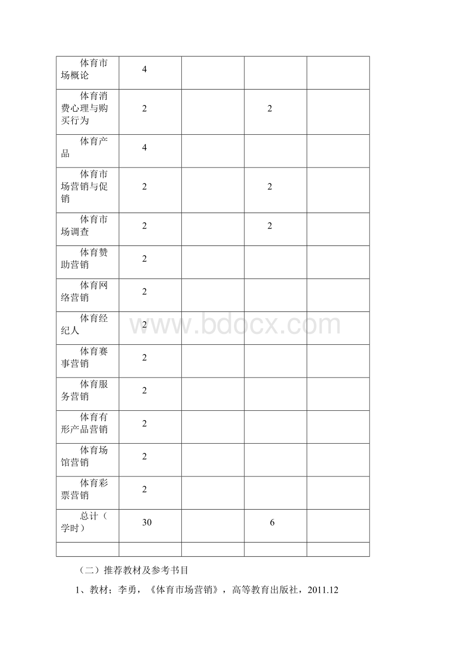 体育市场营销理论与策略》教学大纲新邵阳学院Word格式文档下载.docx_第2页