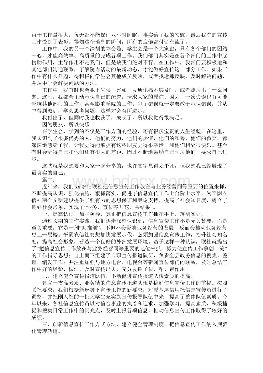 新版信息宣传部门工作总结Word文档格式.docx_第2页