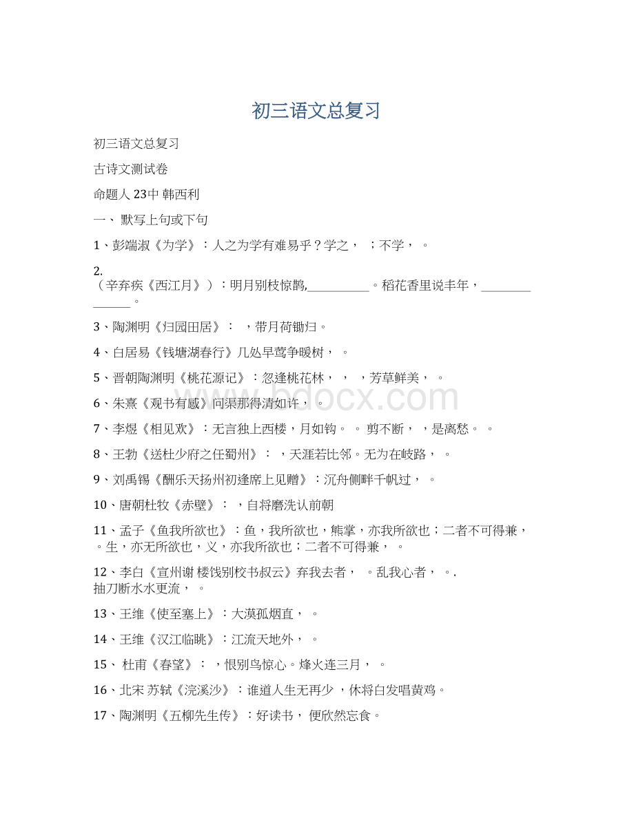 初三语文总复习文档格式.docx_第1页