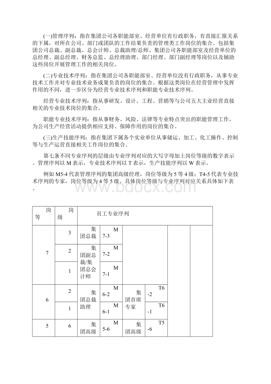 中化集团岗位级别与专业序列管理规定doc文档格式.docx_第2页