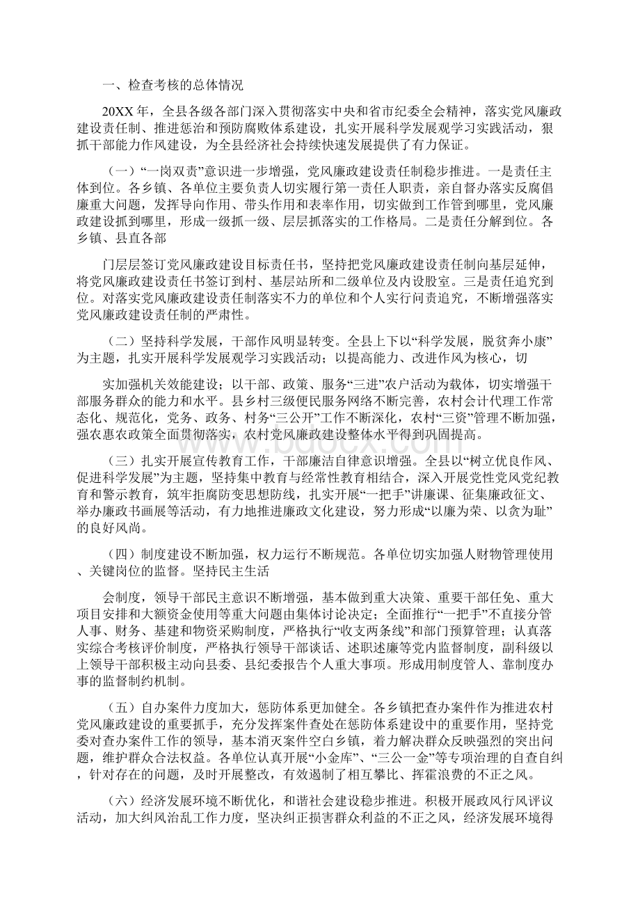 年党风廉政建设半年检查考核情况总结.docx_第3页