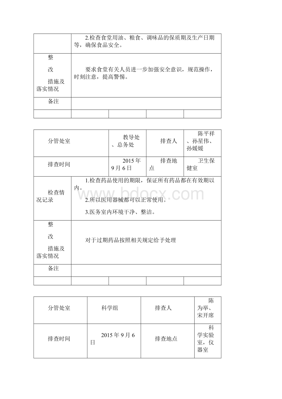 最新辛庄小学安全隐患排查及整改记录表.docx_第2页