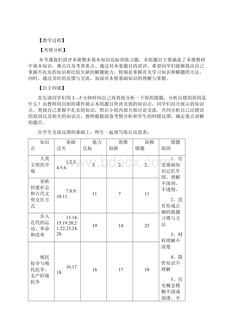 人教版九年级历史上册期末复习教案Word格式文档下载.docx_第2页