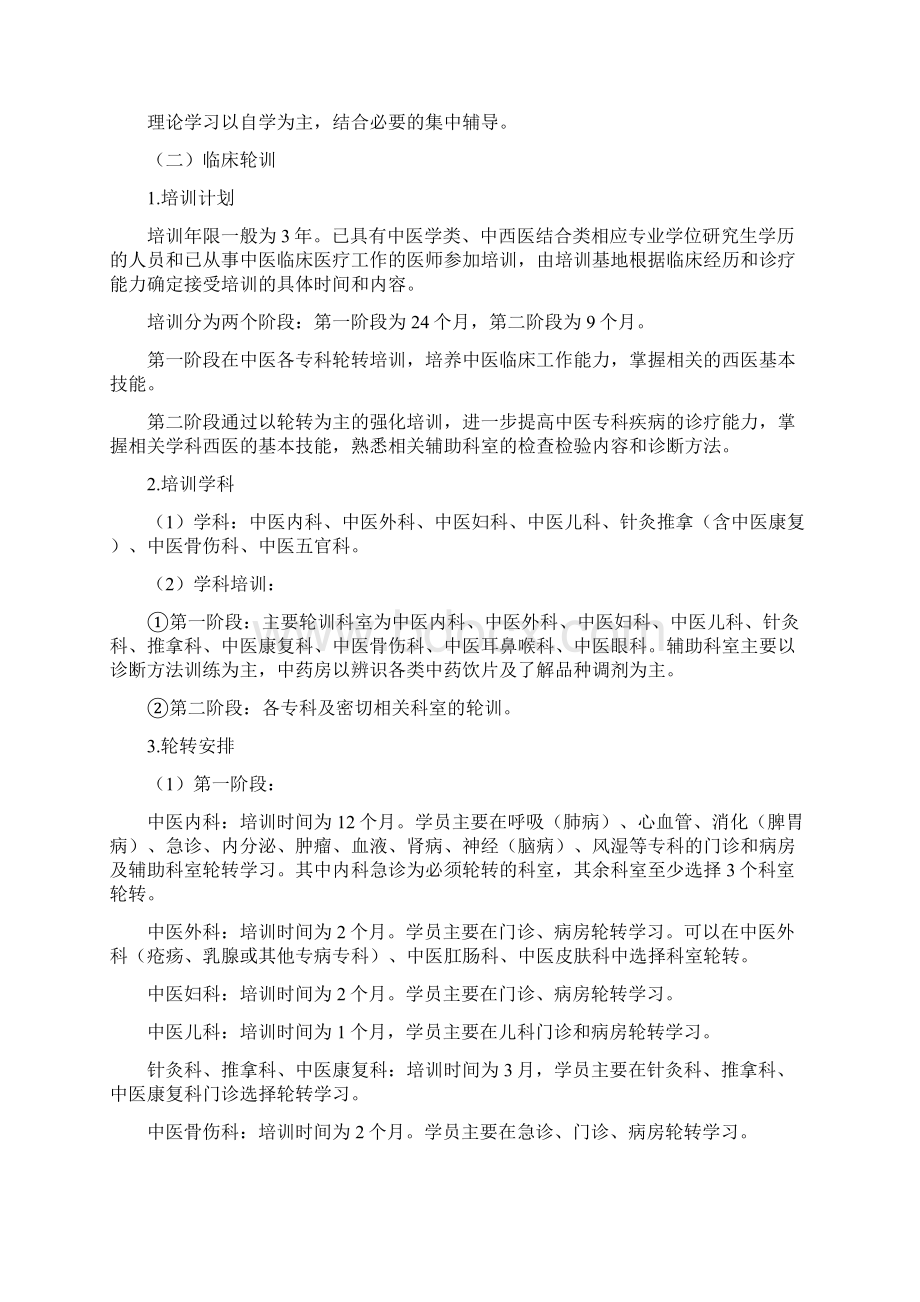 中医住院医师规范化培训标准实施细则Word文档下载推荐.docx_第2页