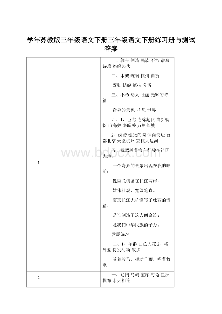 学年苏教版三年级语文下册三年级语文下册练习册与测试答案.docx_第1页