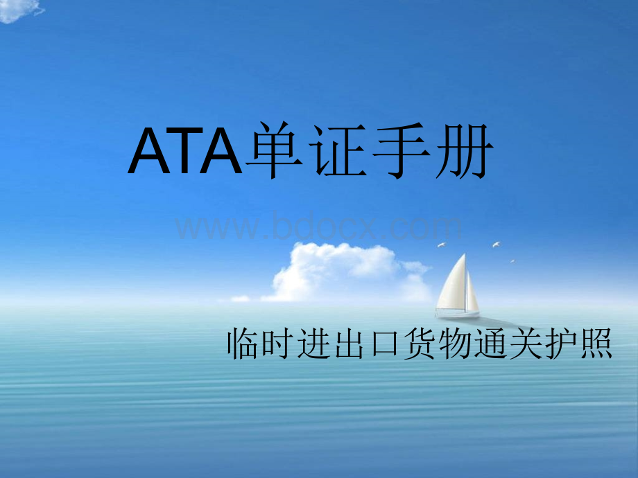 ATA单证手册实用指南.ppt