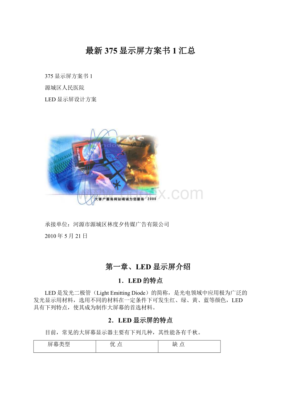 最新375显示屏方案书1汇总Word格式.docx