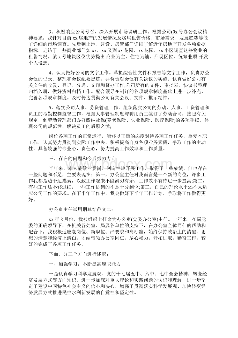 办公室主任试用期总结Word格式文档下载.docx_第2页