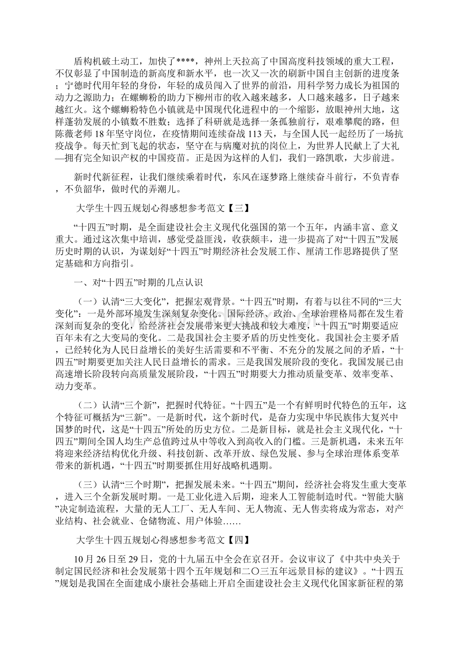 大学生十四五规划心得感想参考范文Word文档格式.docx_第2页