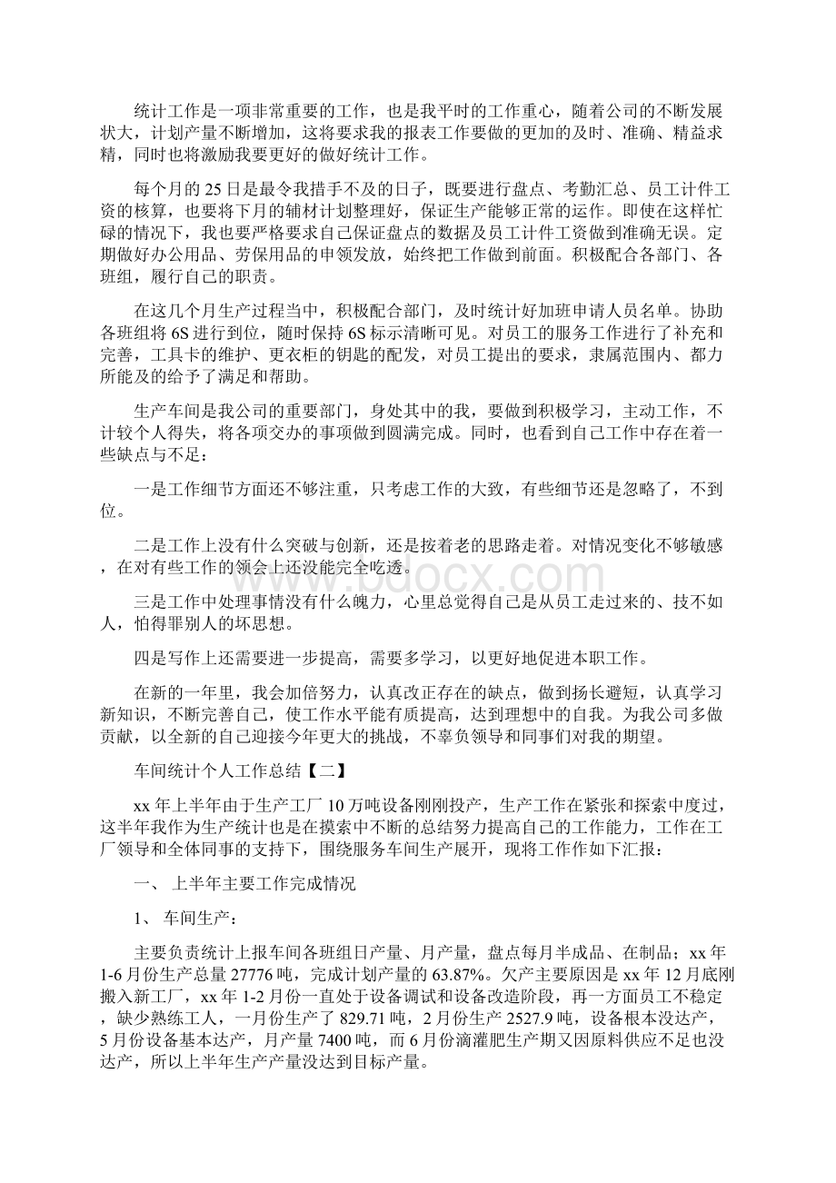 车间统计个人工作总结.docx_第2页