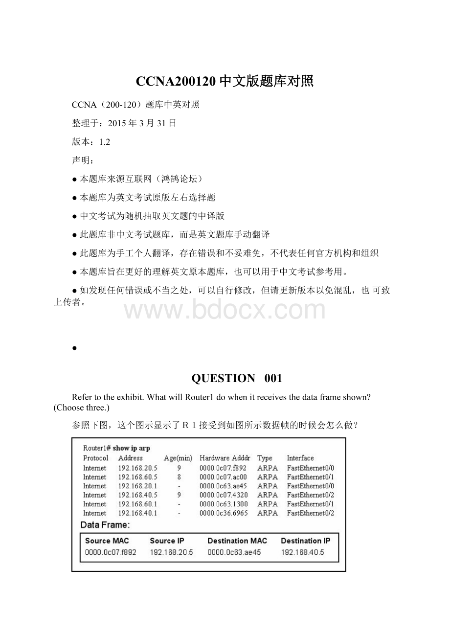 CCNA200120中文版题库对照.docx_第1页