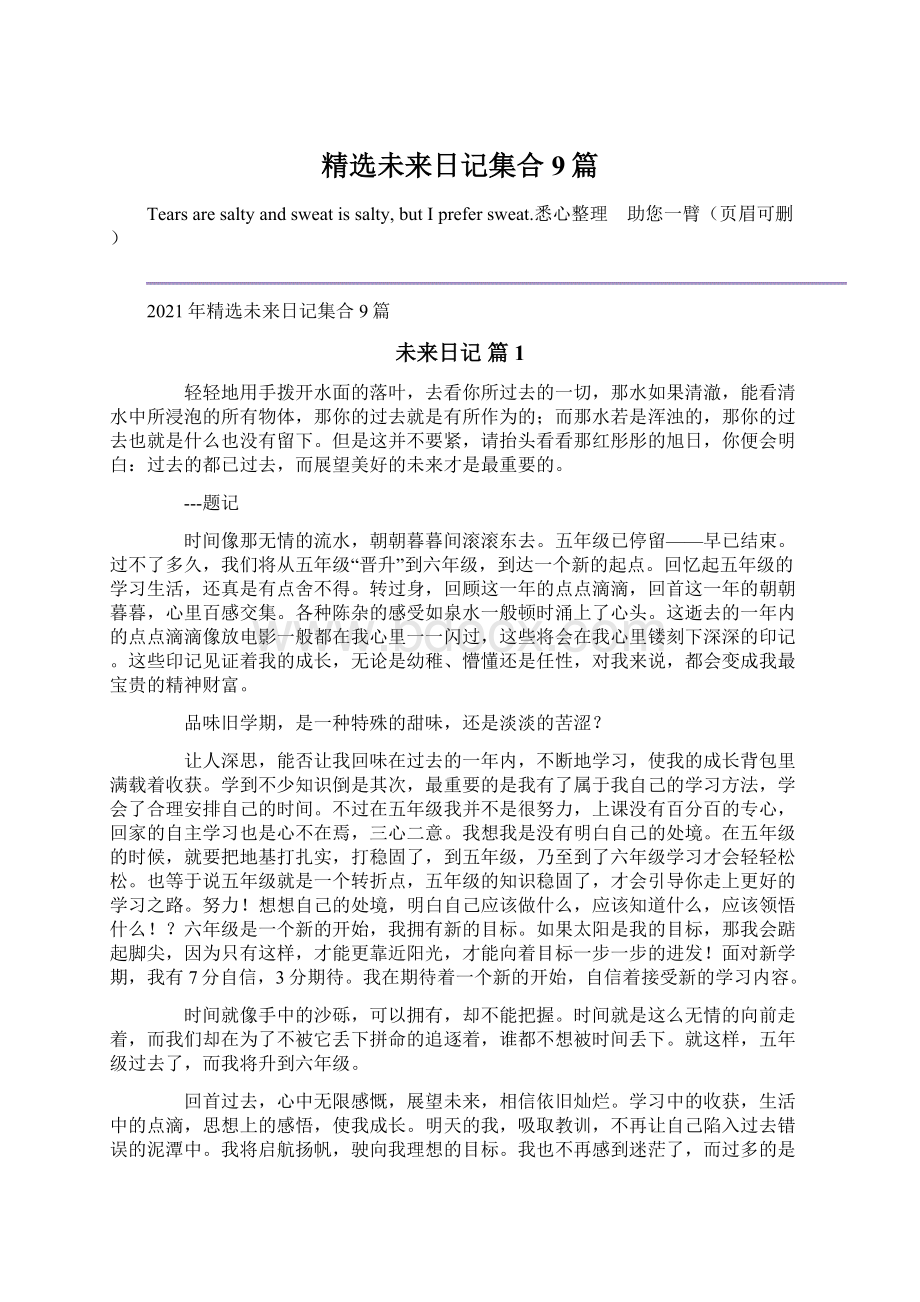 精选未来日记集合9篇文档格式.docx