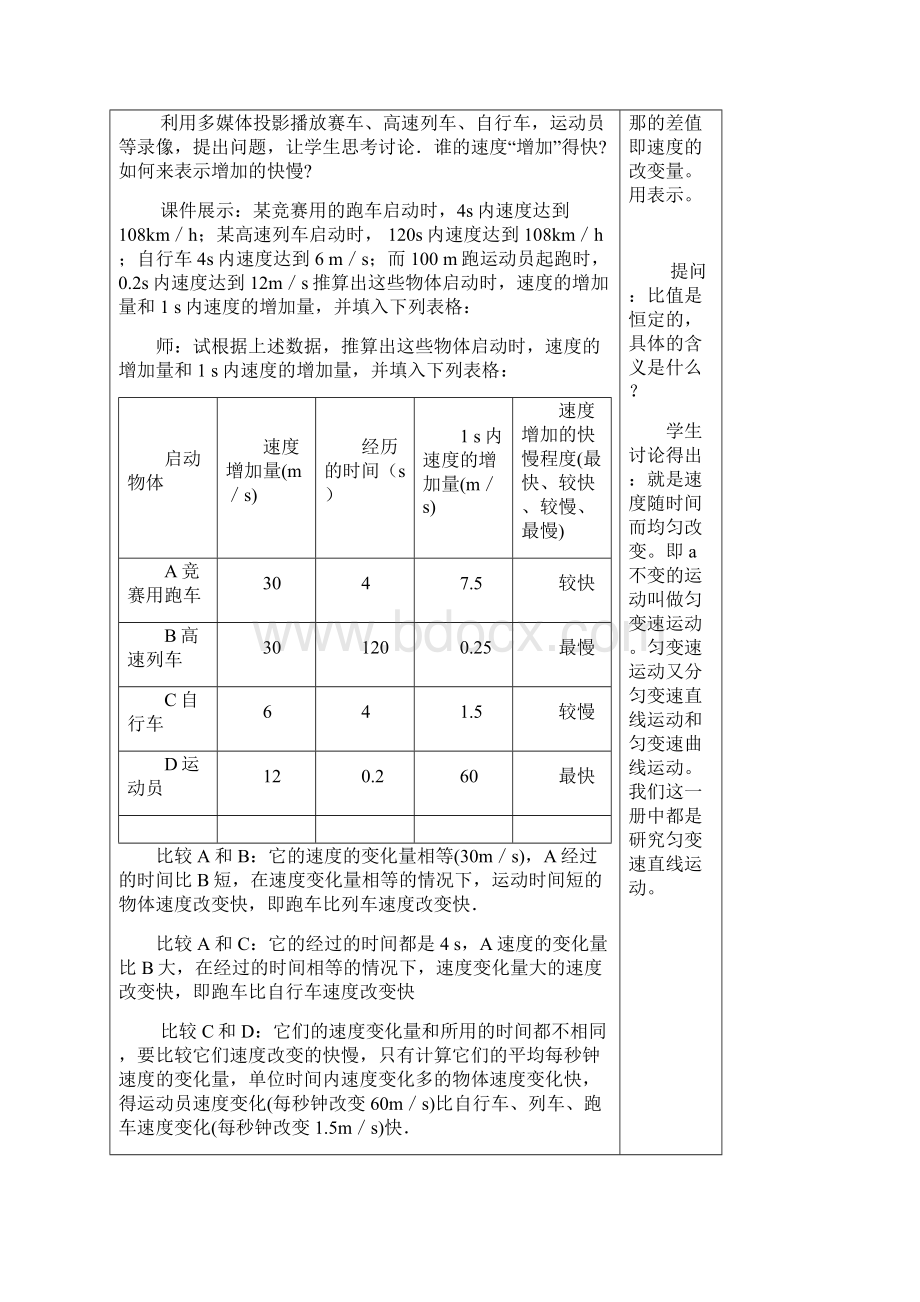 高中物理 15加速度教案 新人教版必修1.docx_第3页