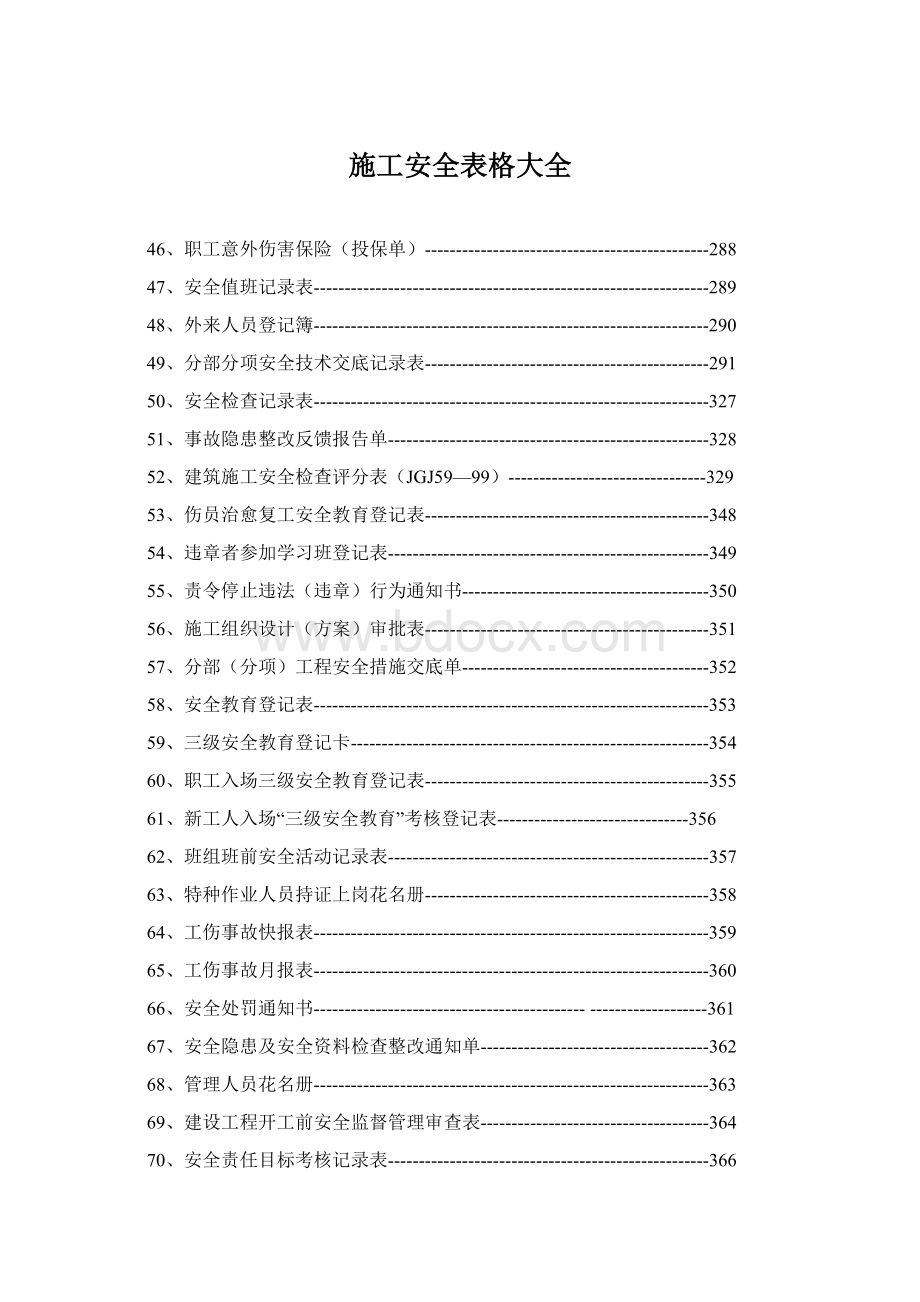 施工安全表格大全Word文件下载.docx