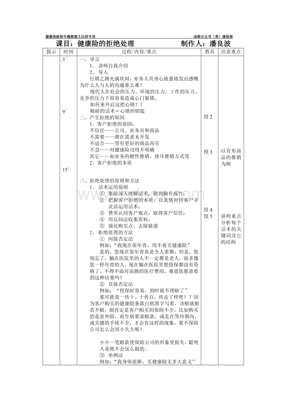 健康险拒绝处理讲师手册Word格式文档下载.doc_第1页