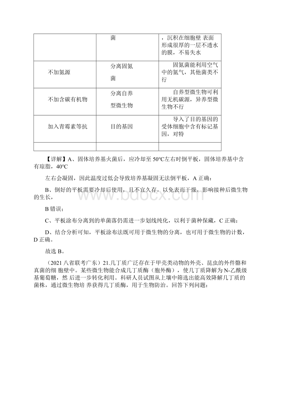 新高考八省联考生物试题分类汇编19生物技术实践.docx_第3页