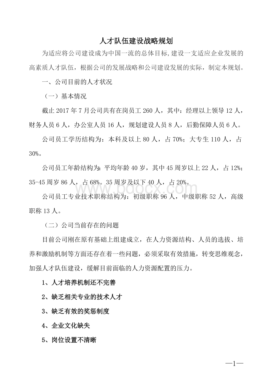 人才队伍建设战略规划Word格式.doc_第1页