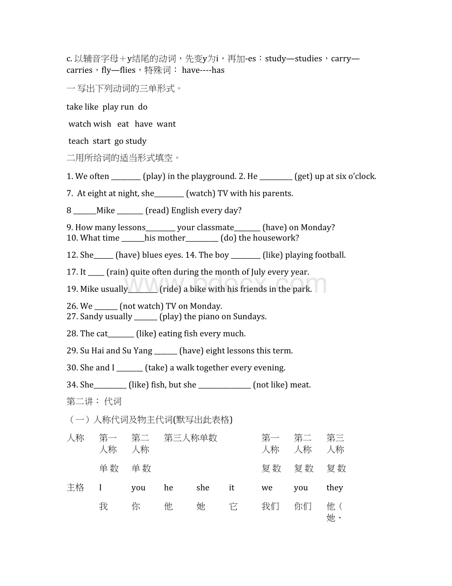 最新人教版七年级上册英语全册语法知识点梳理1Word下载.docx_第2页