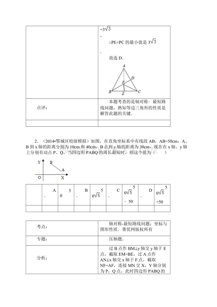 中考几何最值问题含答案Word格式文档下载.docx_第2页