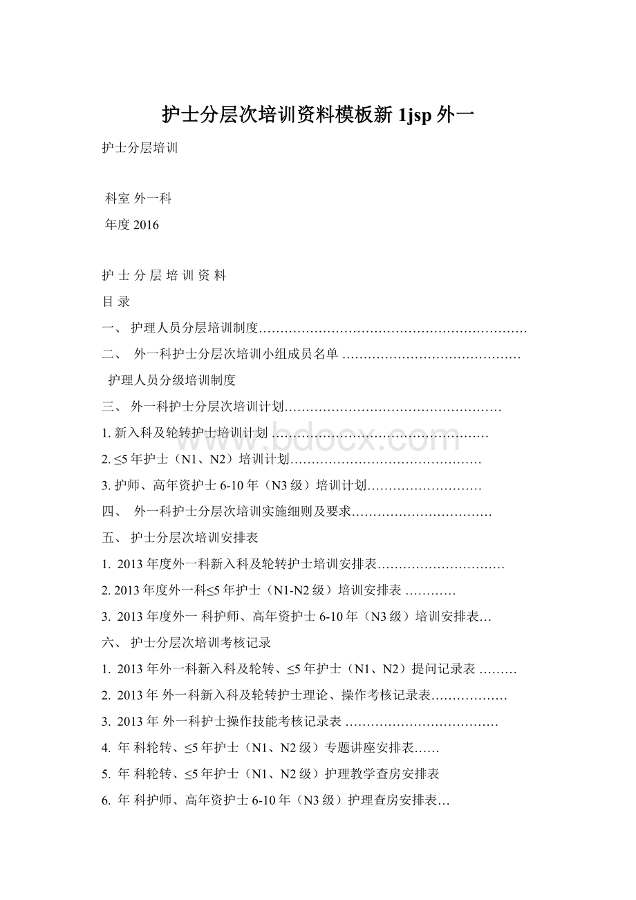 护士分层次培训资料模板新1jsp外一.docx