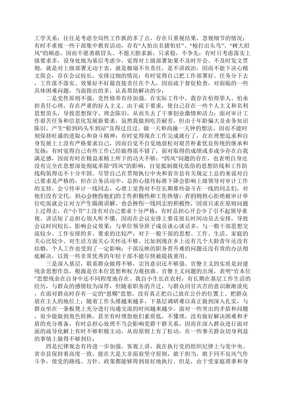 审计局局长教育实践活动个人对照检查材料.docx_第3页