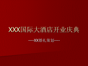 XXX国际大酒店开业方案.ppt