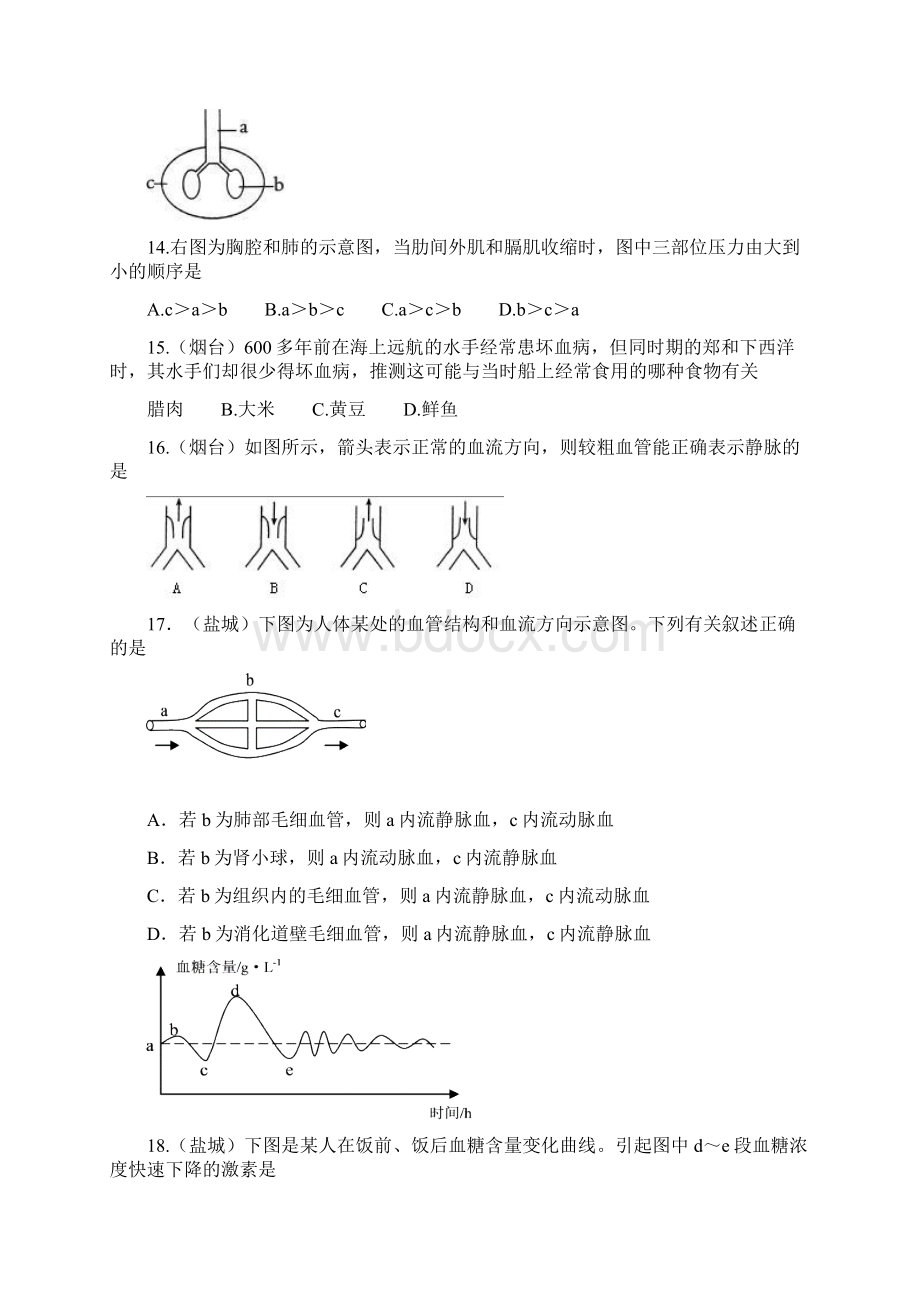 新课标人教版中考生物试题汇编人体新陈代谢二.docx_第3页