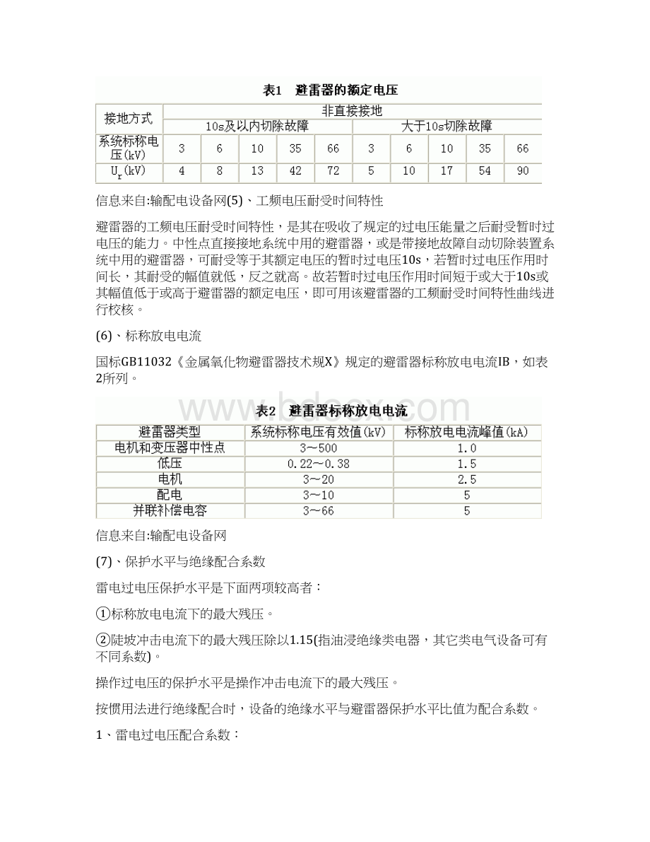 避雷器参数及选型原则Word文件下载.docx_第3页