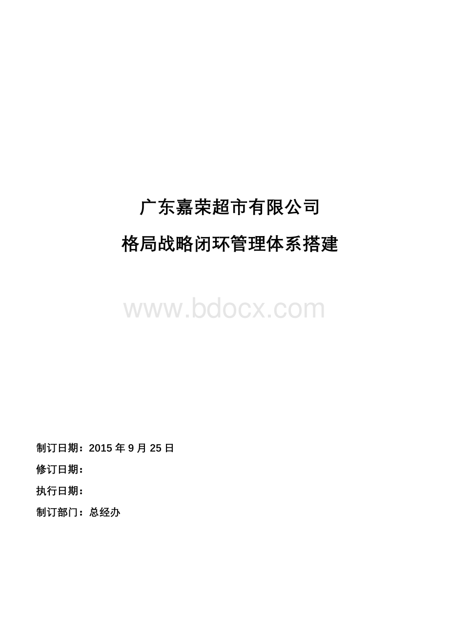 公司格局战略闭环管理体系搭建-第一版Word文档下载推荐.docx_第1页