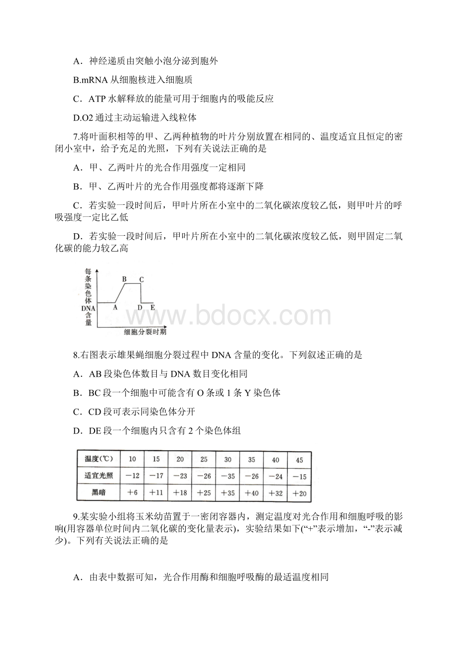 黑龙江省哈尔滨第六中学届高三上学期期末考试生物试题.docx_第2页