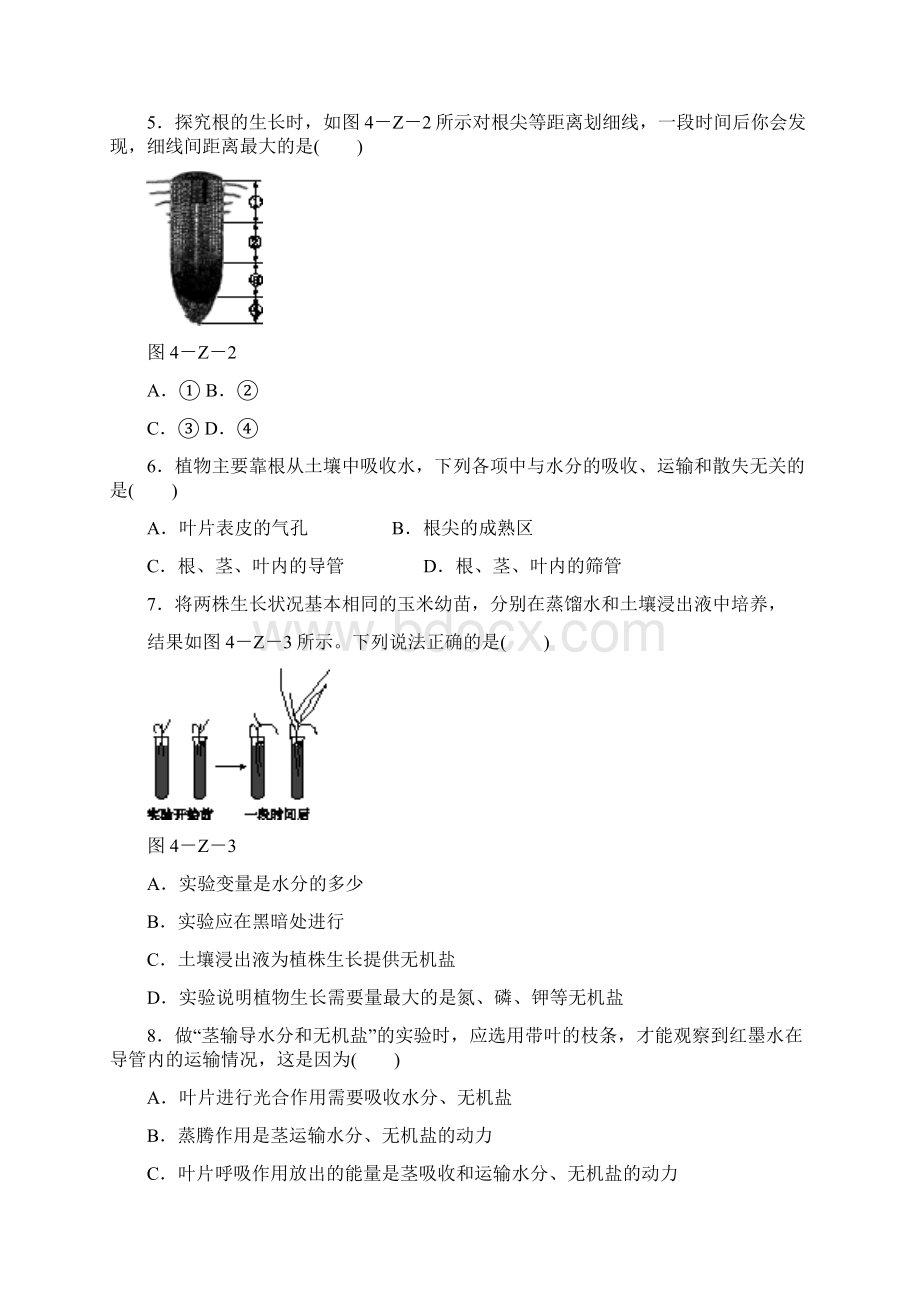 完整版人教版七年级生物上册第三单元测试题含答案推荐文档Word文档格式.docx_第2页