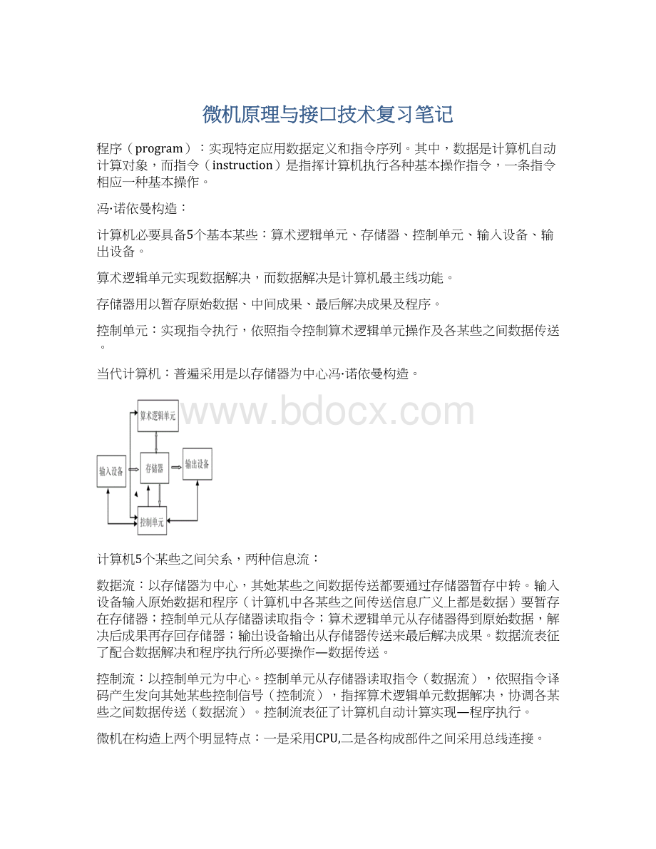 微机原理与接口技术复习笔记.docx
