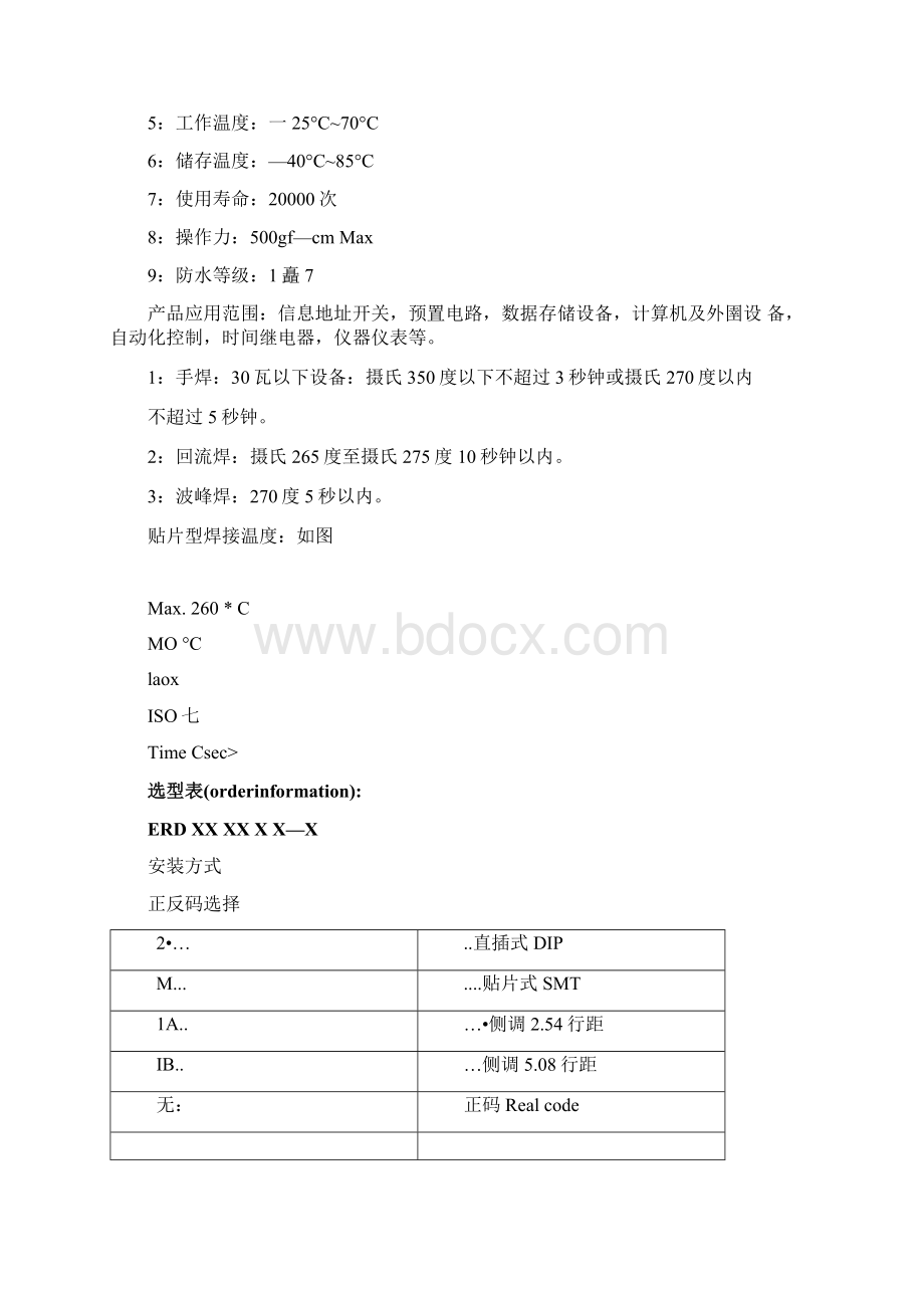 8421旋转编码开关规格书Word文件下载.docx_第2页