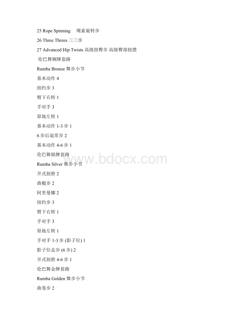 拉丁舞舞步名称及术语Word文档下载推荐.docx_第2页