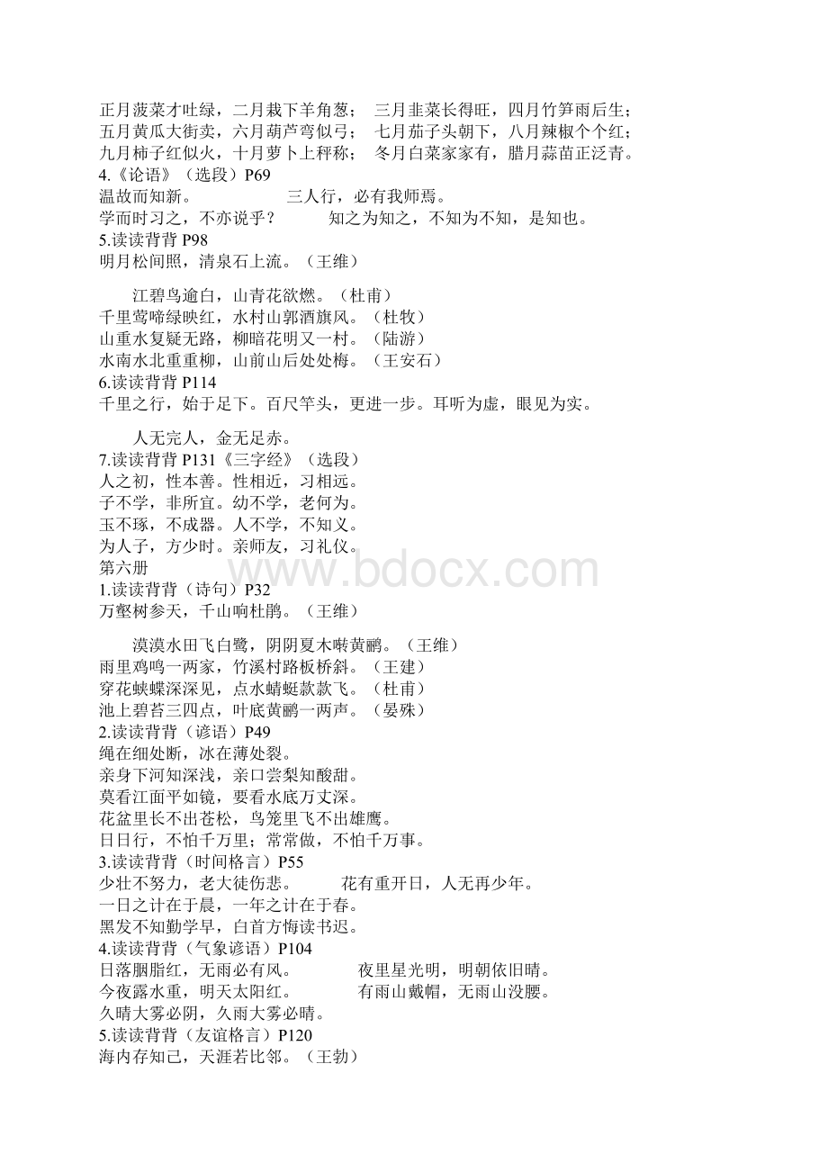 人教版小学六年级语文日积月累诗词复习材料.docx_第2页