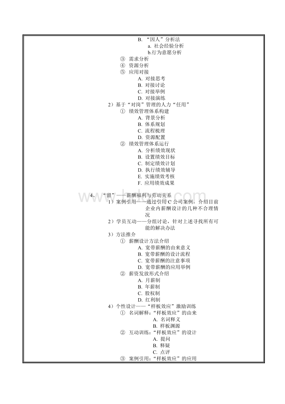 《非人力资源经理的人力资源管理》课程大纲.doc_第3页